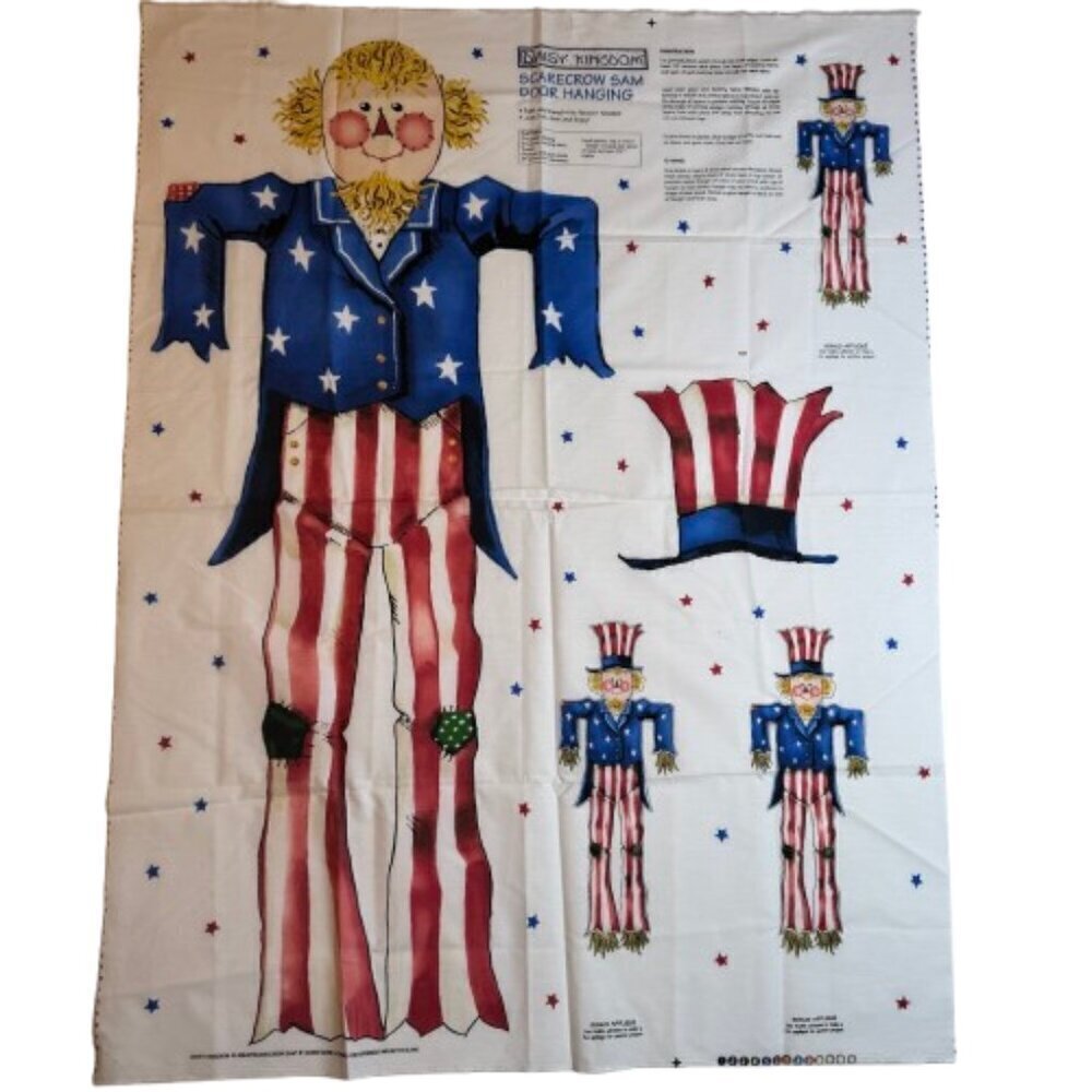 Scarecrow Sam Door Hanging Panel Vintage Daisy Kingdom Sewing Fabric
